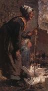 Nicolae Grigorescu Old Woman with Geese USA oil painting artist